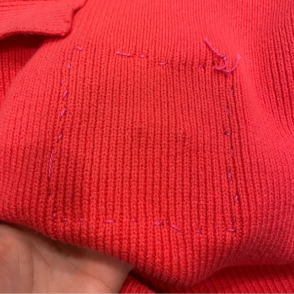 Free People Easy Street Tunic Mock Neck Pullover Sweater Oversized XS Pink Patch - Picture 15 of 15